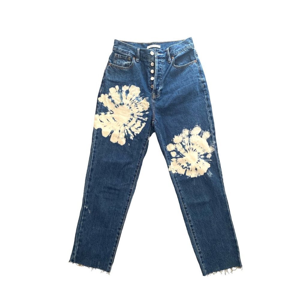 Tie Dye High Waisted Straight Leg Jeans‎ women size 28